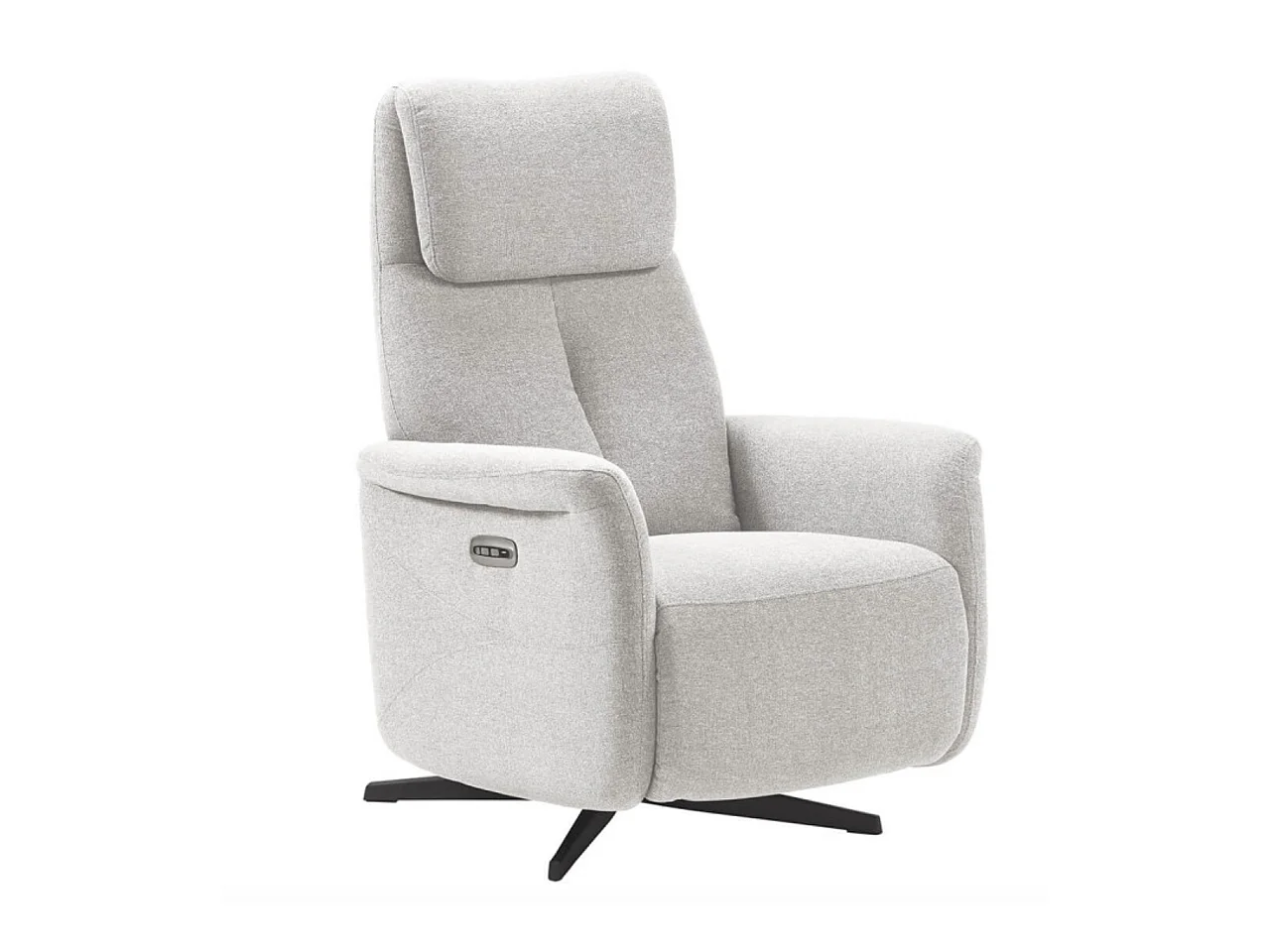 Fauteuil de relaxation électrique 2 moteurs tissu Kastelle-Couleur Gris clair