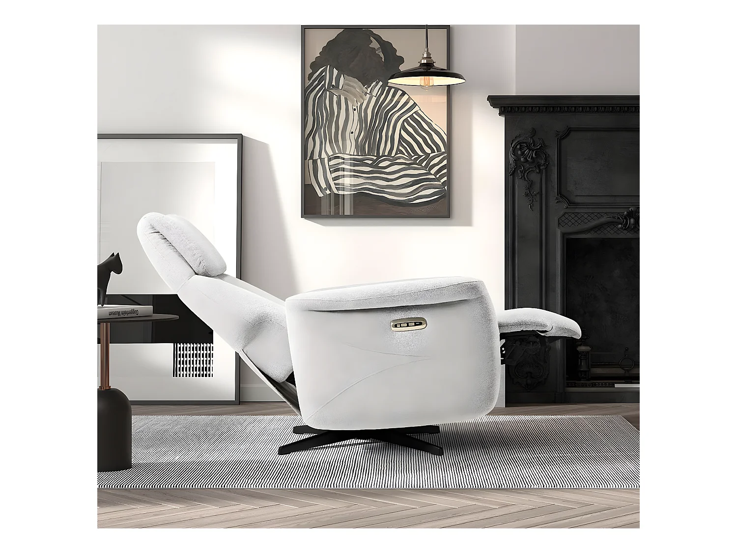 Kastelle elektrische relaxfauteuil met 2 stofmotoren-Kleur Lichtgrijs