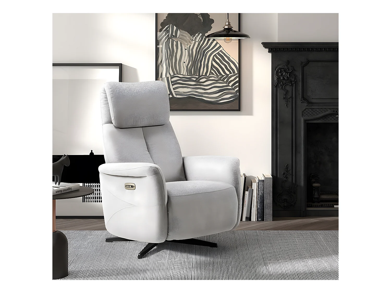 Kastelle elektrische relaxfauteuil met 2 stofmotoren-Kleur Lichtgrijs
