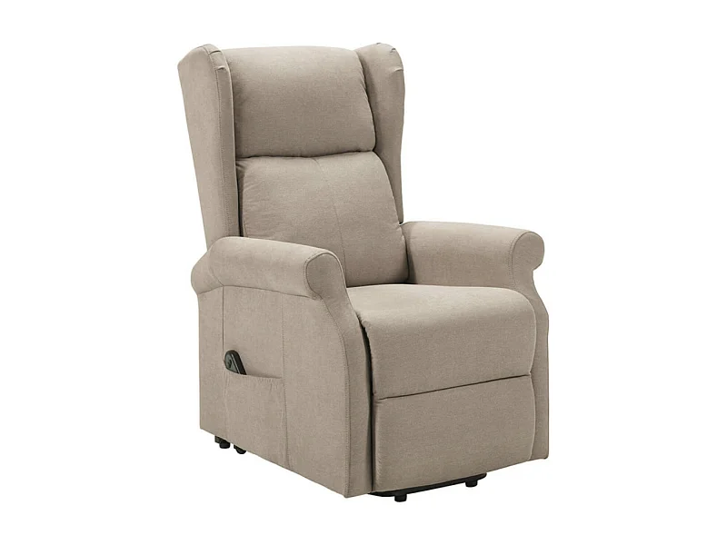 Fauteuil de relaxation et releveur électrique 2 moteurs tissu Agora-Couleur Beige