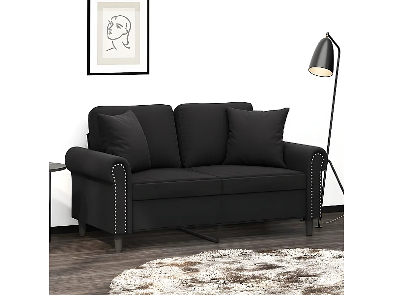 Coussins décoratifs 2 pcs Noir 40x40 Velours
