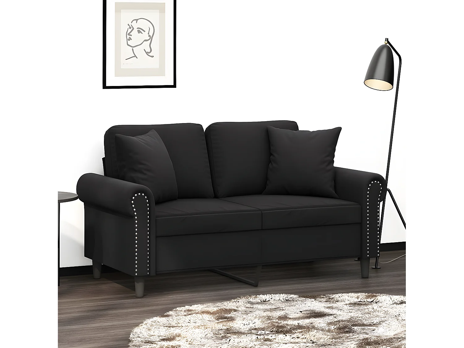 Coussins décoratifs 2 pcs Noir 40x40 Velours