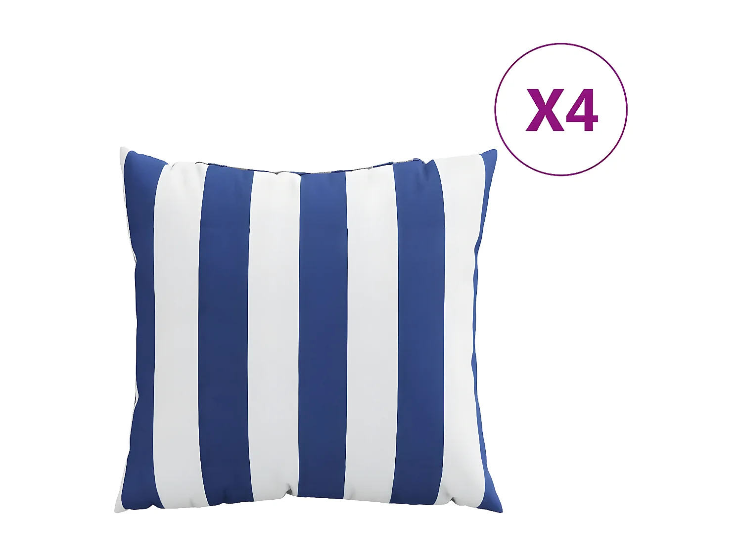 Coussins décoratifs 4 pcs bleu et blanc 40x40 tissu