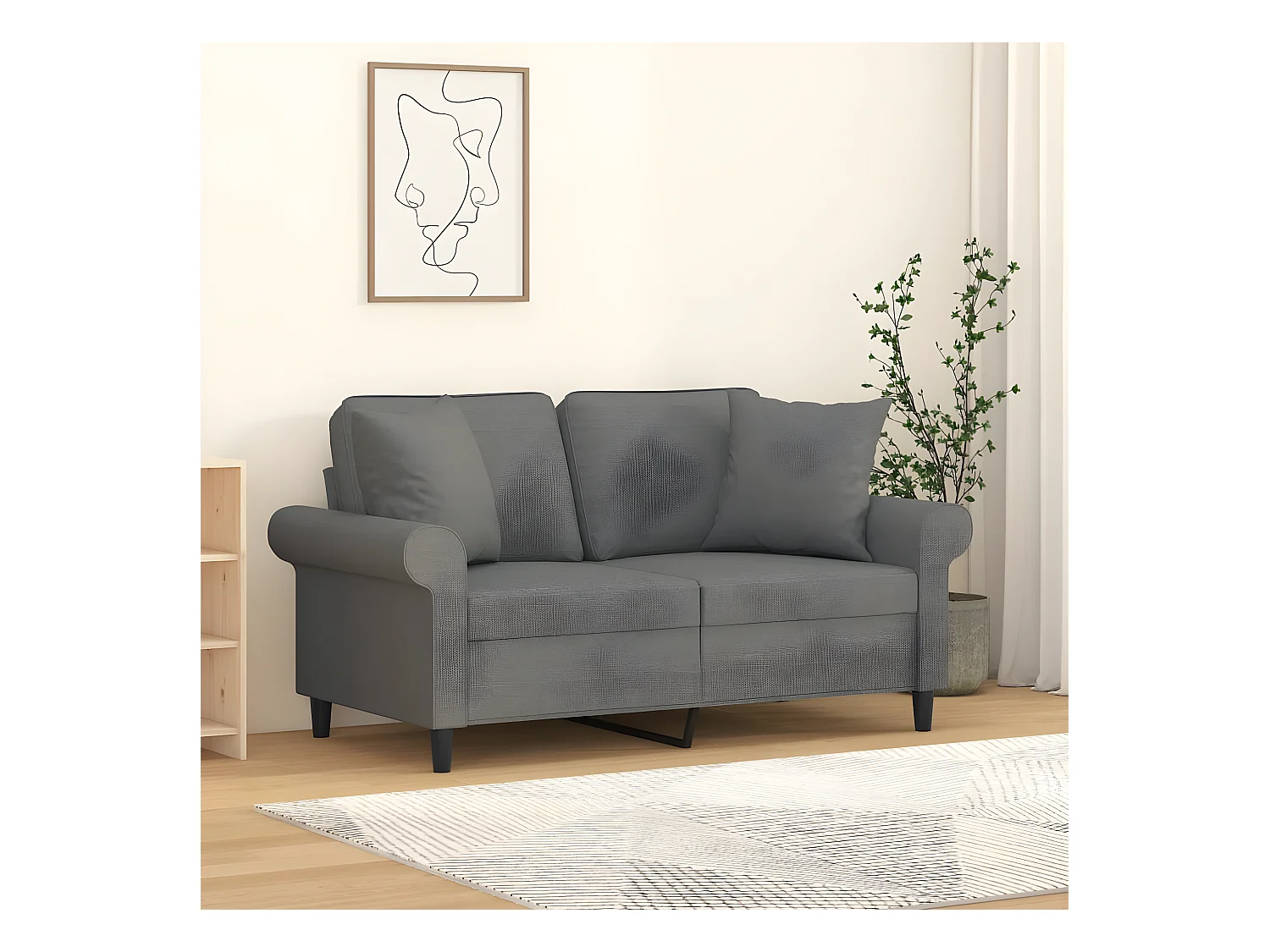 Coussins décoratifs 2 pcs Gris foncé 40x40 Tissu