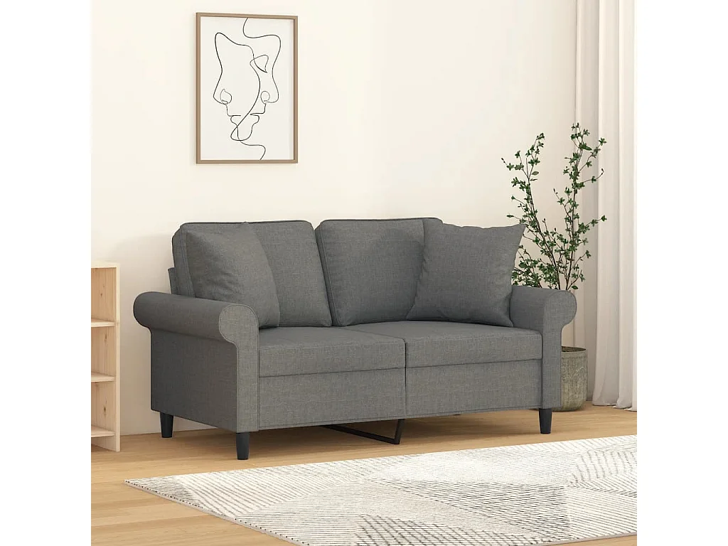 Coussins décoratifs 2 pcs Gris foncé 40x40 Tissu