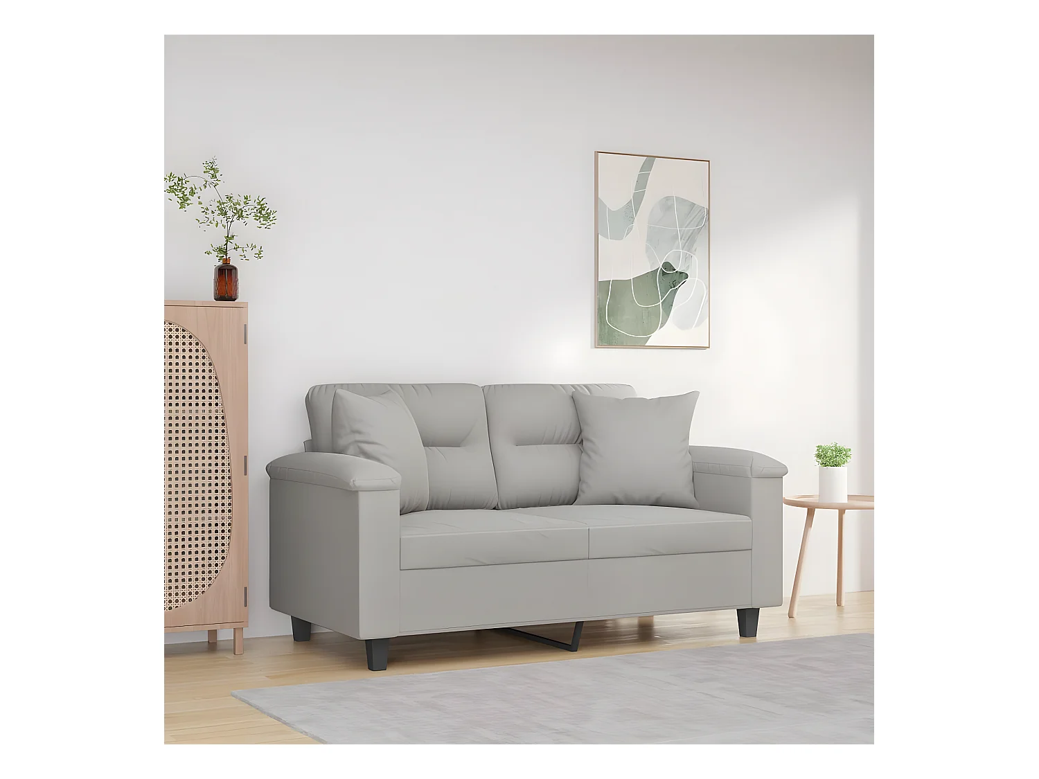 Coussins décoratifs 2 pcs Gris clair 40x40 Tissu microfibre