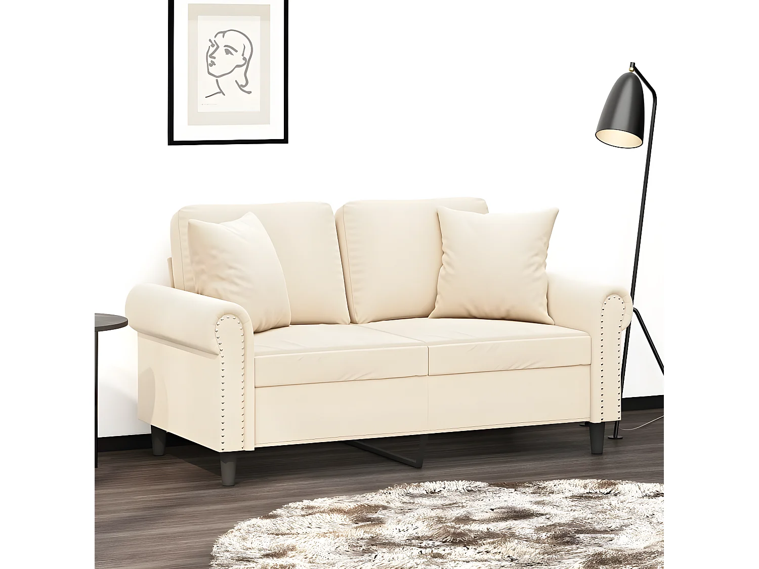 Coussins décoratifs 2 pcs Crème 40x40 Velours