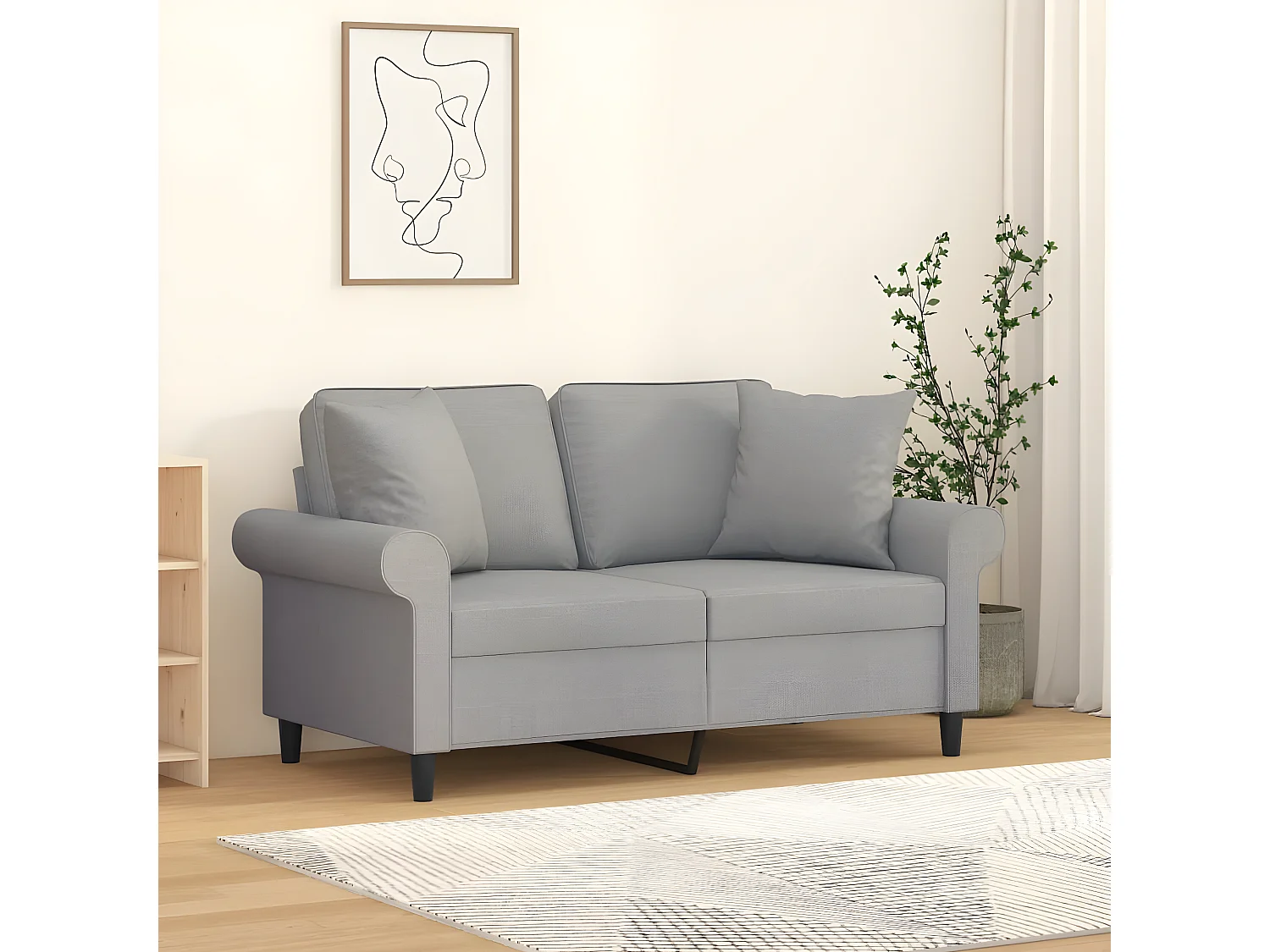 Coussins décoratifs 2 pcs Gris clair 40x40 Tissu