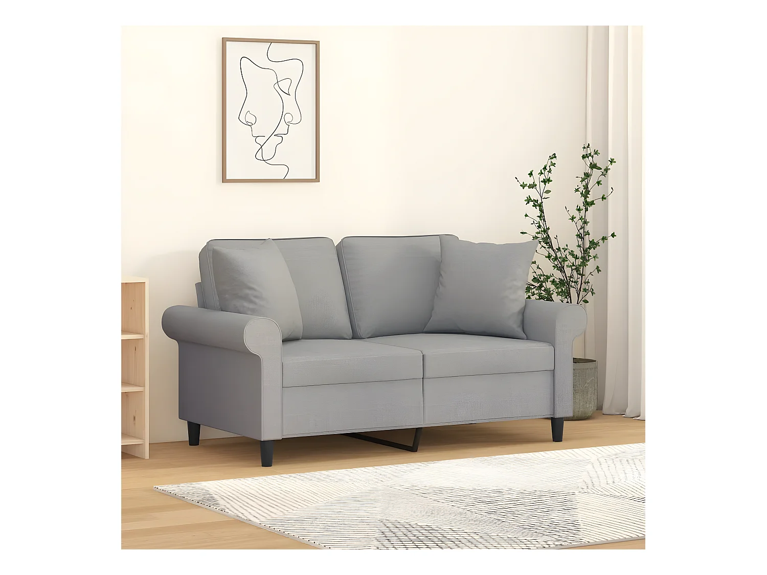 Coussins décoratifs 2 pcs Gris clair 40x40 Tissu