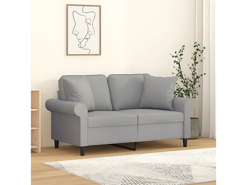 Coussins décoratifs 2 pcs Gris clair 40x40 Tissu