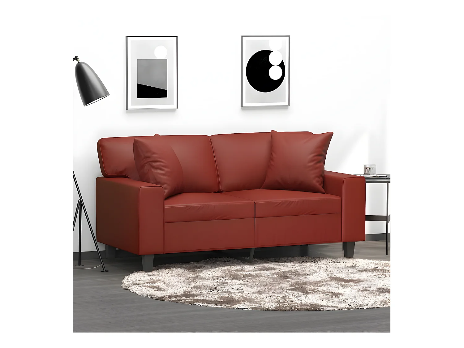 Coussins décoratifs 2 pcs Rouge bordeaux 40x40 Similicuir