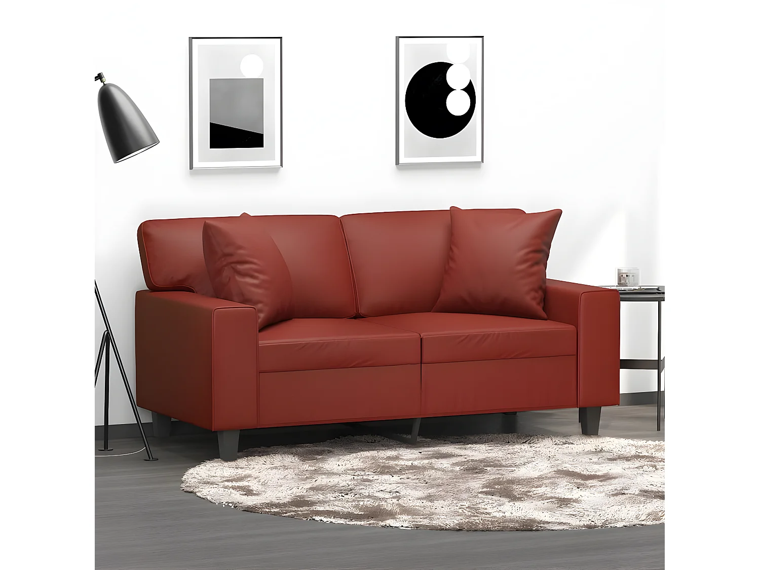 Coussins décoratifs 2 pcs Rouge bordeaux 40x40 Similicuir