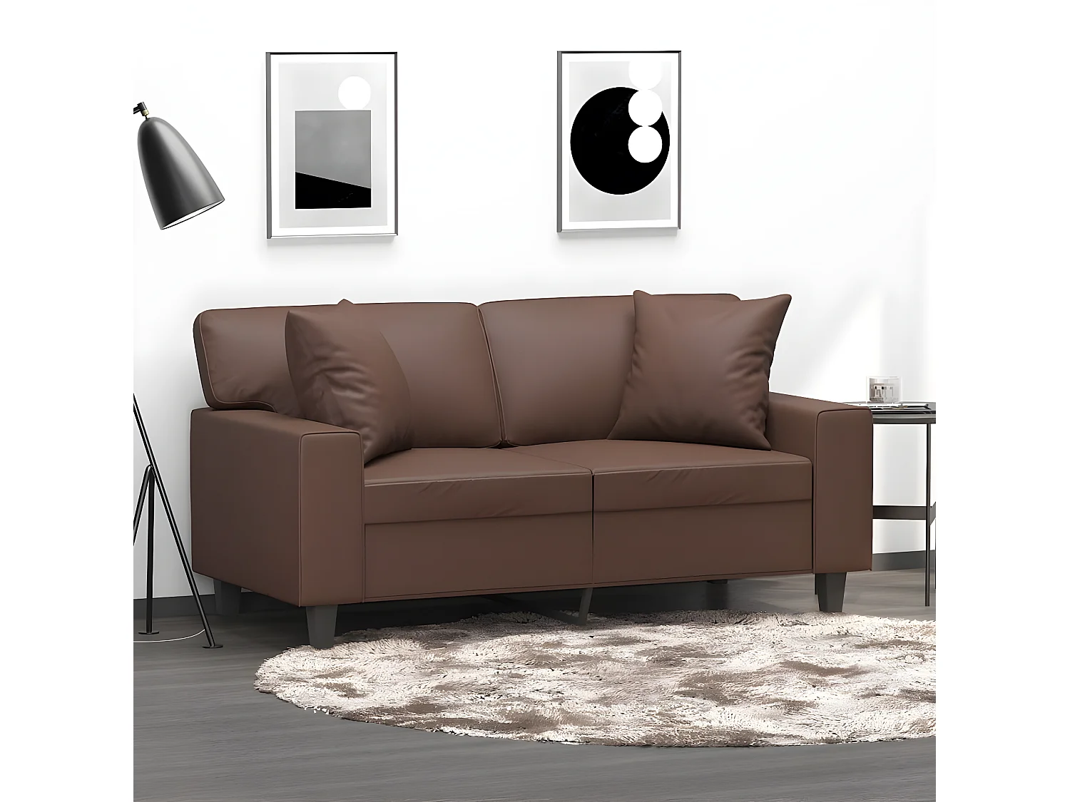 Coussins décoratifs 2 pcs Marron 40x40 Similicuir