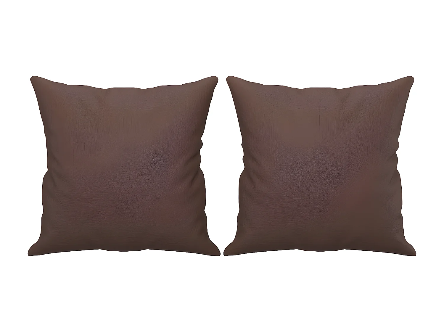 Coussins décoratifs 2 pcs Marron 40x40 Similicuir