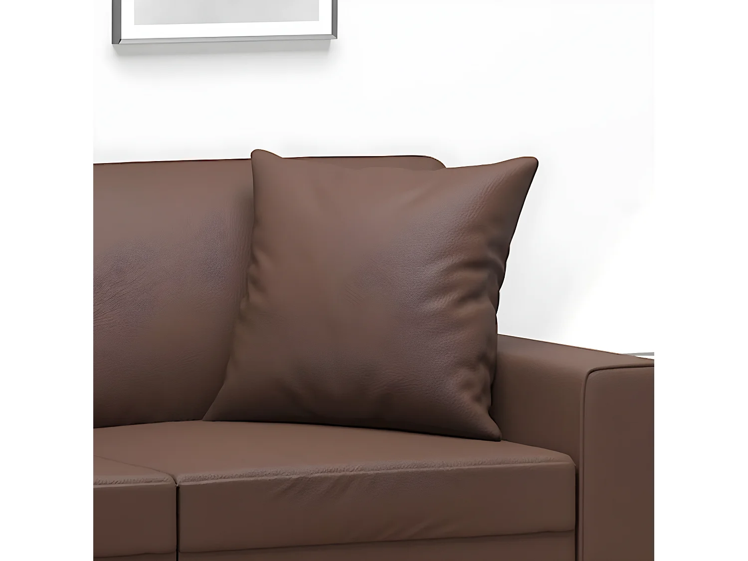 Coussins décoratifs 2 pcs Marron 40x40 Similicuir