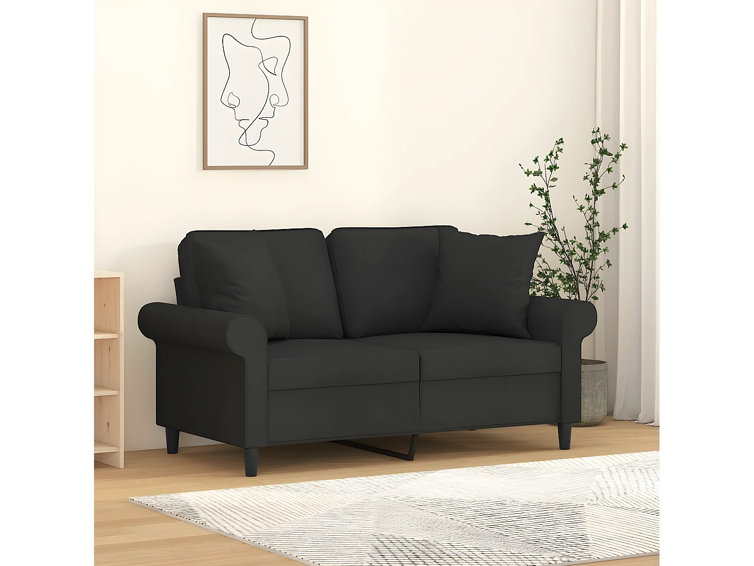 Coussins décoratifs 2 pcs Noir 40x40 Tissu