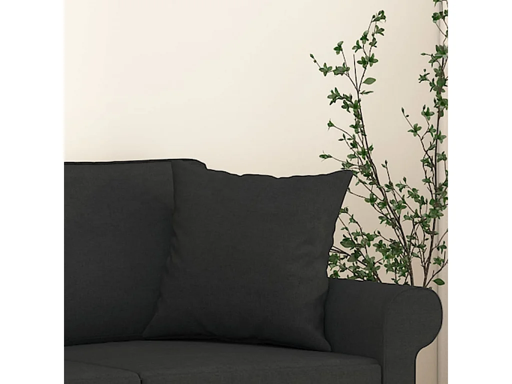 Coussins décoratifs 2 pcs Noir 40x40 Tissu