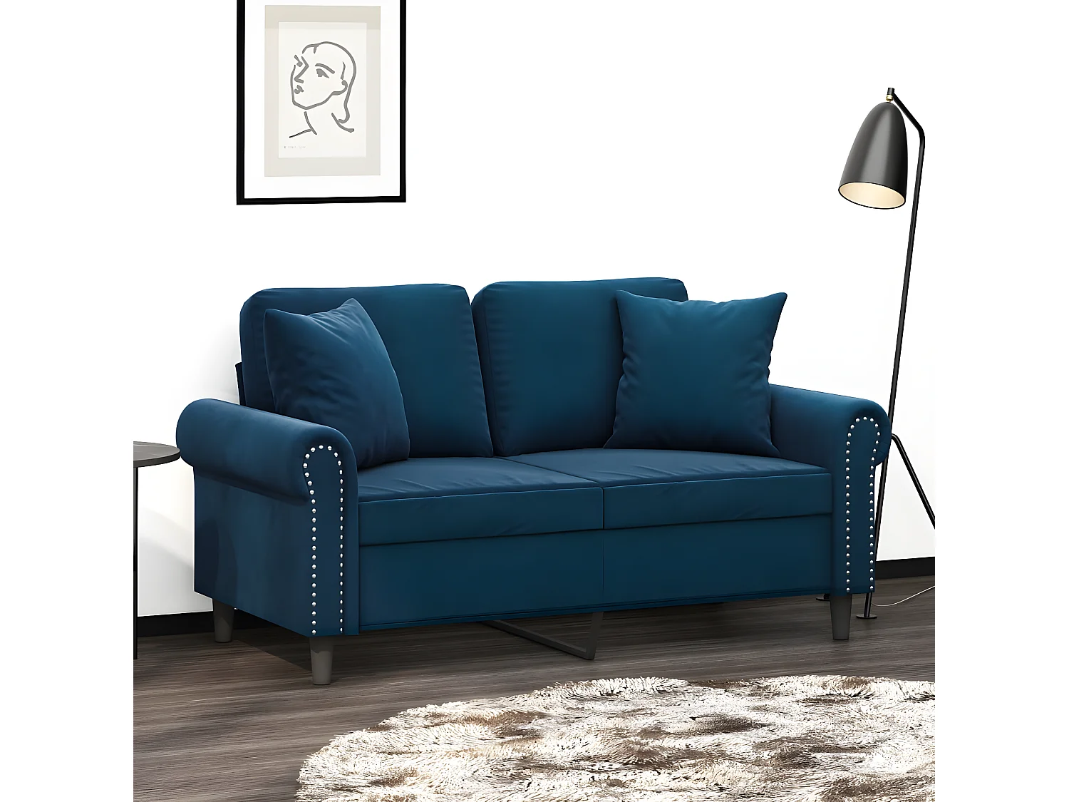 Coussins décoratifs 2 pcs Bleu 40x40 Velours