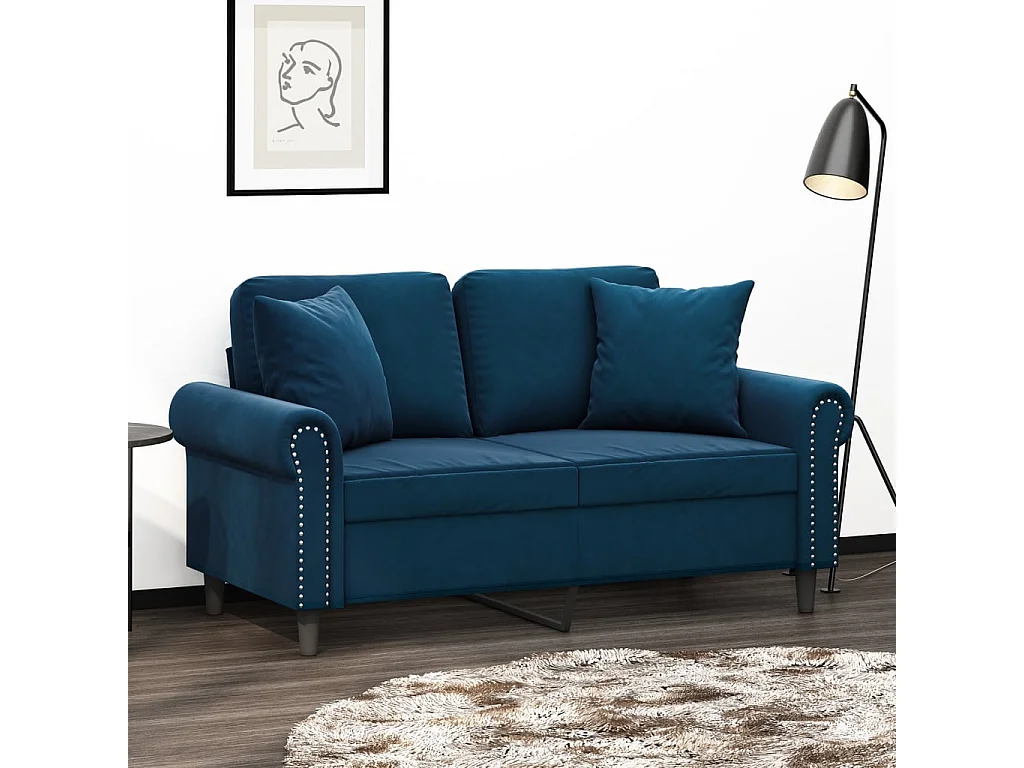 Coussins décoratifs 2 pcs Bleu 40x40 Velours
