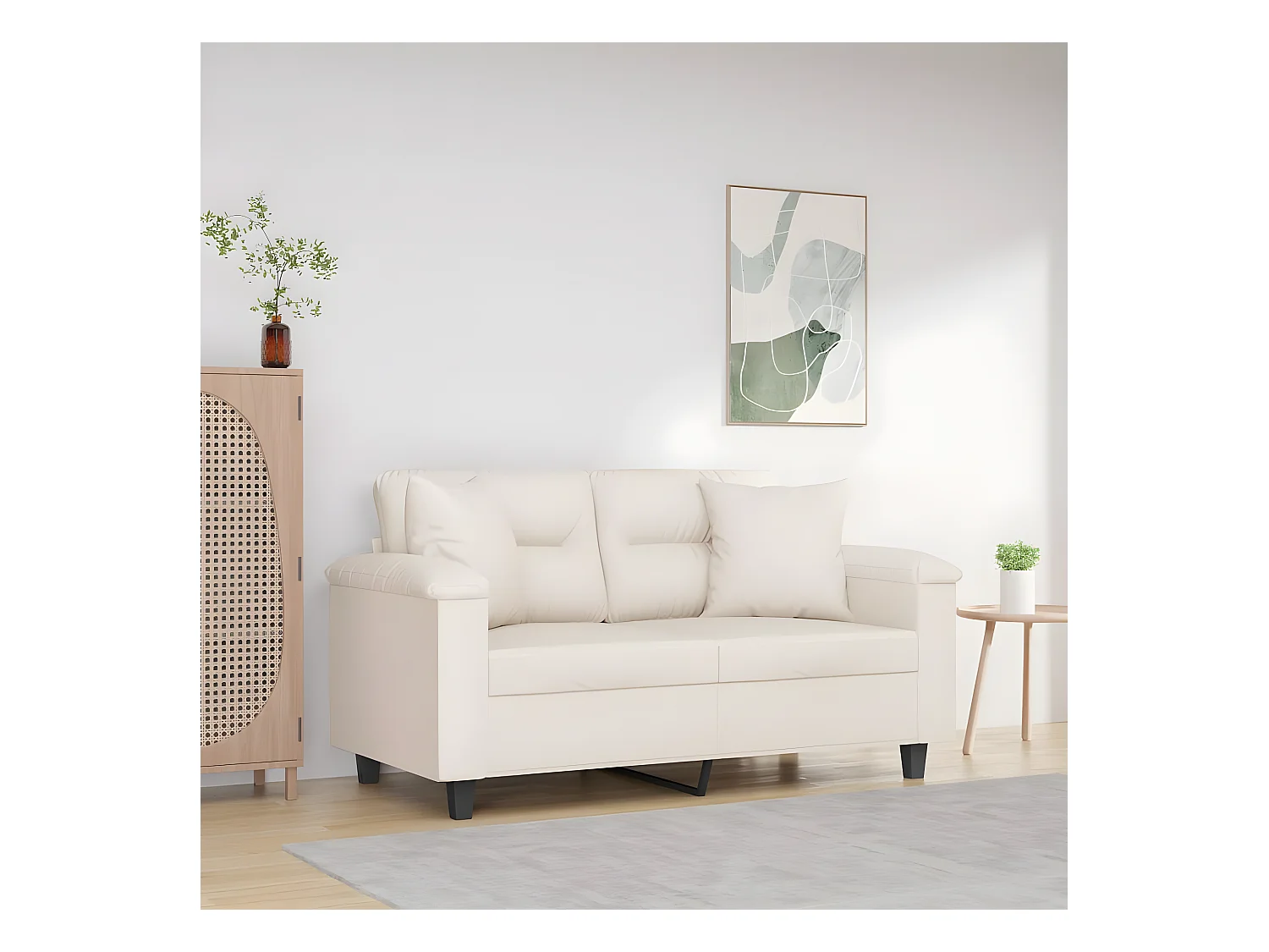 Coussins décoratifs 2 pcs Beige 40x40 Tissu microfibre