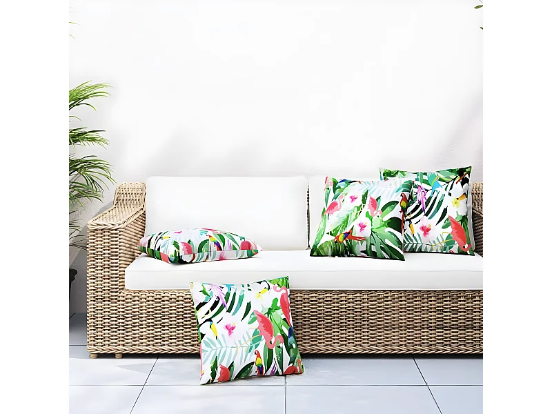 Coussins décoratifs lot de 4 Multicolore 50x50 Tissu