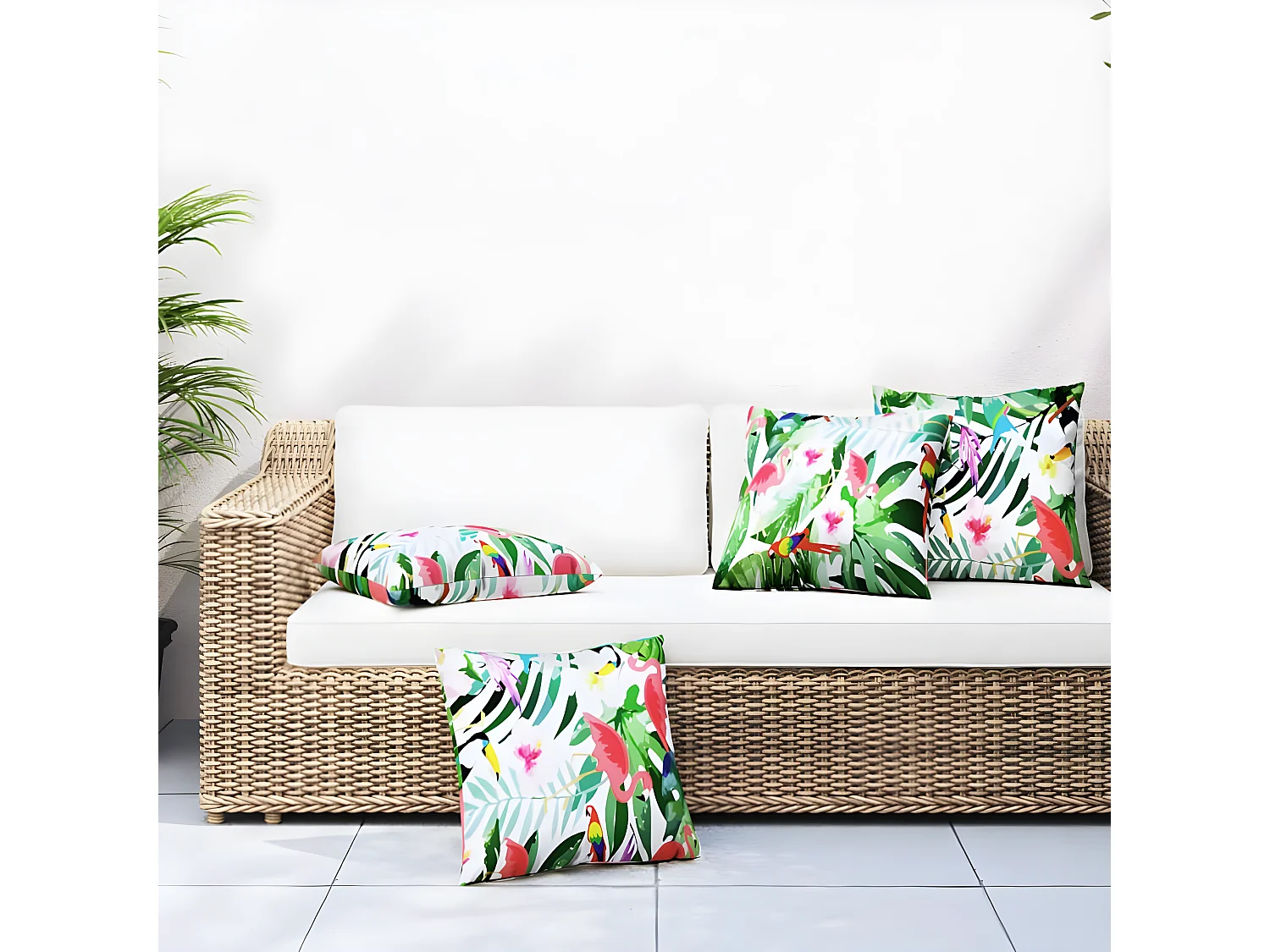 Coussins décoratifs lot de 4 Multicolore 50x50 Tissu