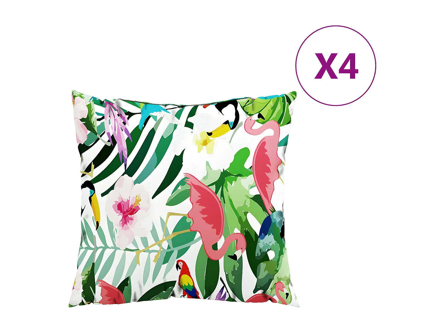 Coussins décoratifs lot de 4 Multicolore 50x50 Tissu