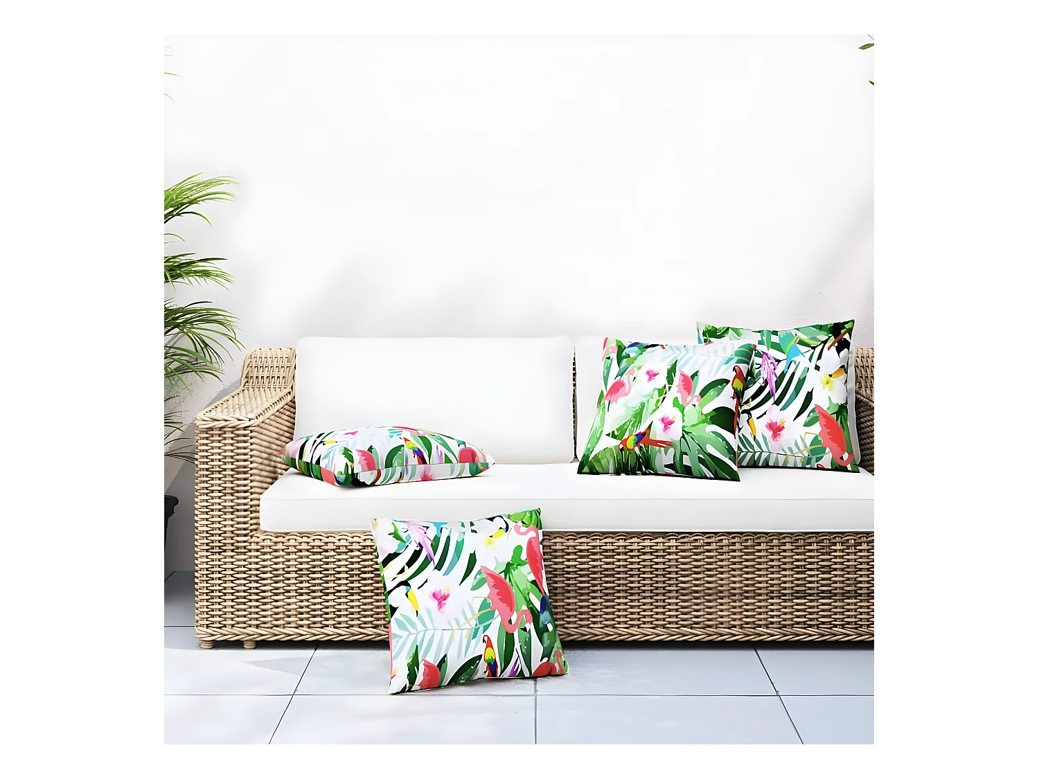 Coussins décoratifs lot de 4 Multicolore 50x50 Tissu