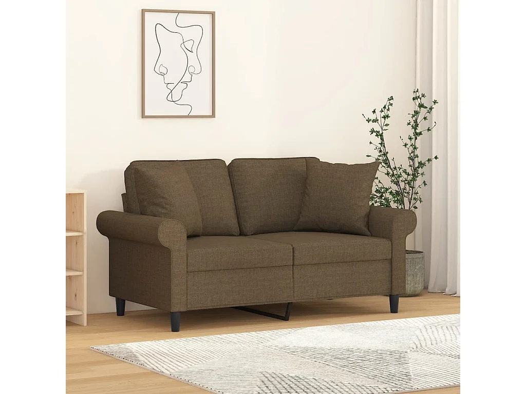 Coussins décoratifs 2 pcs Marron 40x40 Tissu