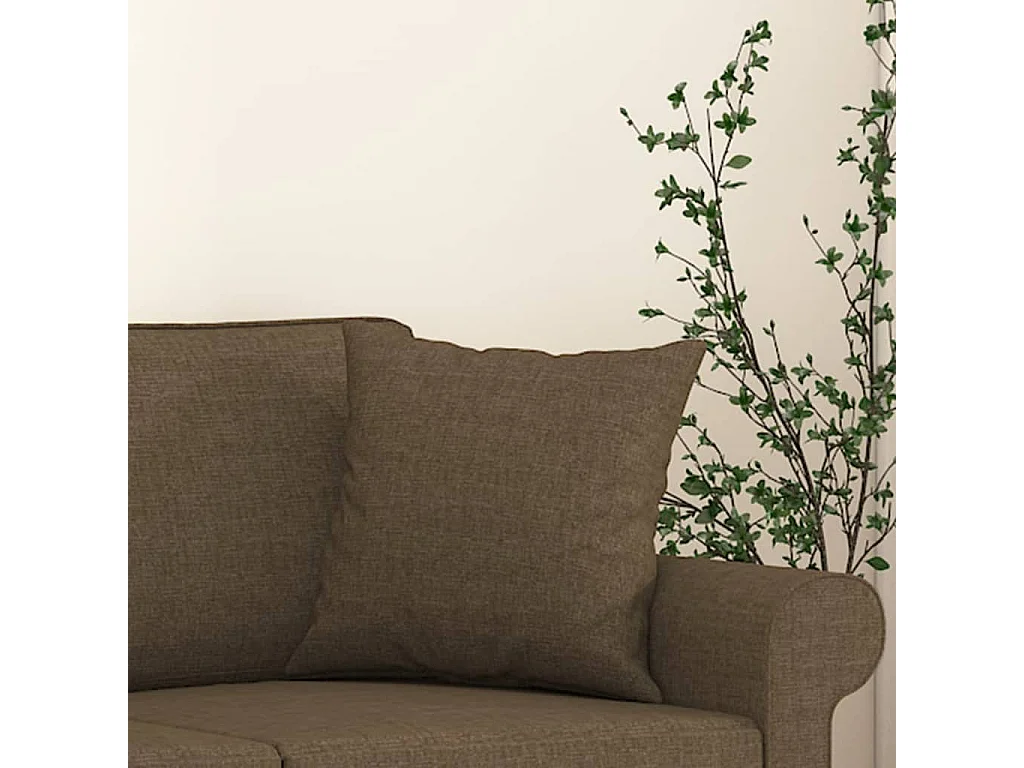 Coussins décoratifs 2 pcs Marron 40x40 Tissu