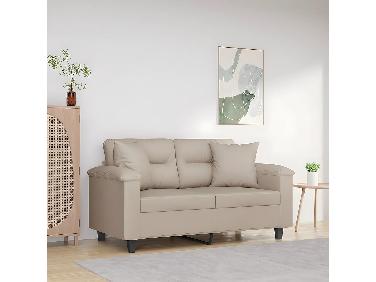 Coussins décoratifs 2 pcs Crème 40x40 Tissu microfibre