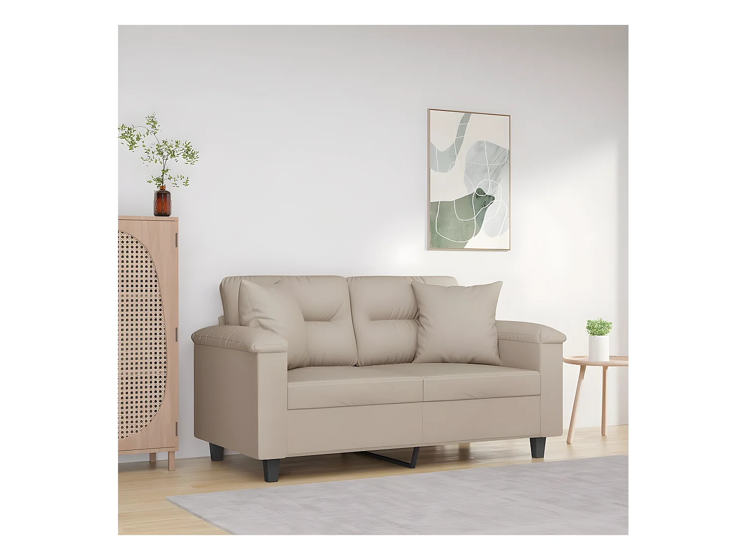 Coussins décoratifs 2 pcs Crème 40x40 Tissu microfibre