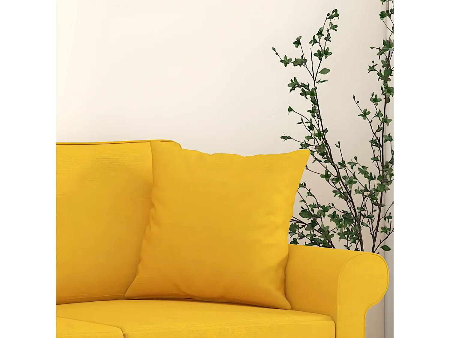 Coussins décoratifs 2 pcs Jaune clair 40x40 Tissu