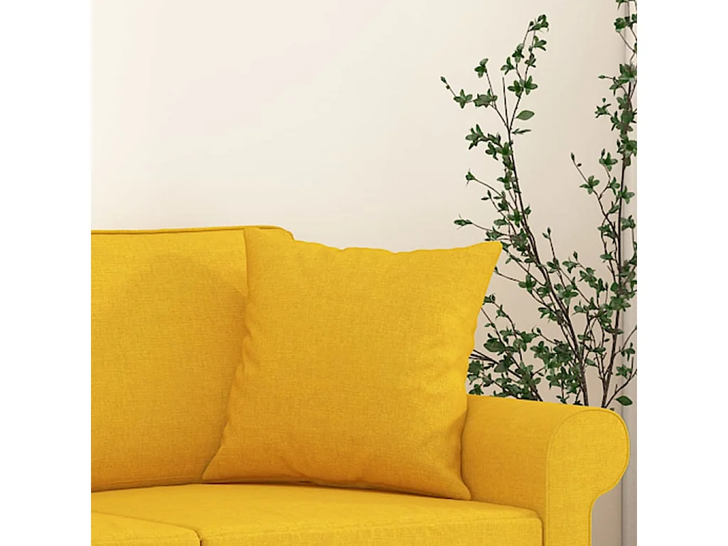 Coussins décoratifs 2 pcs Jaune clair 40x40 Tissu