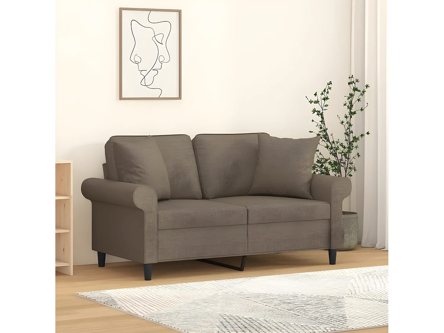 Coussins décoratifs 2 pcs Taupe 40x40 Tissu