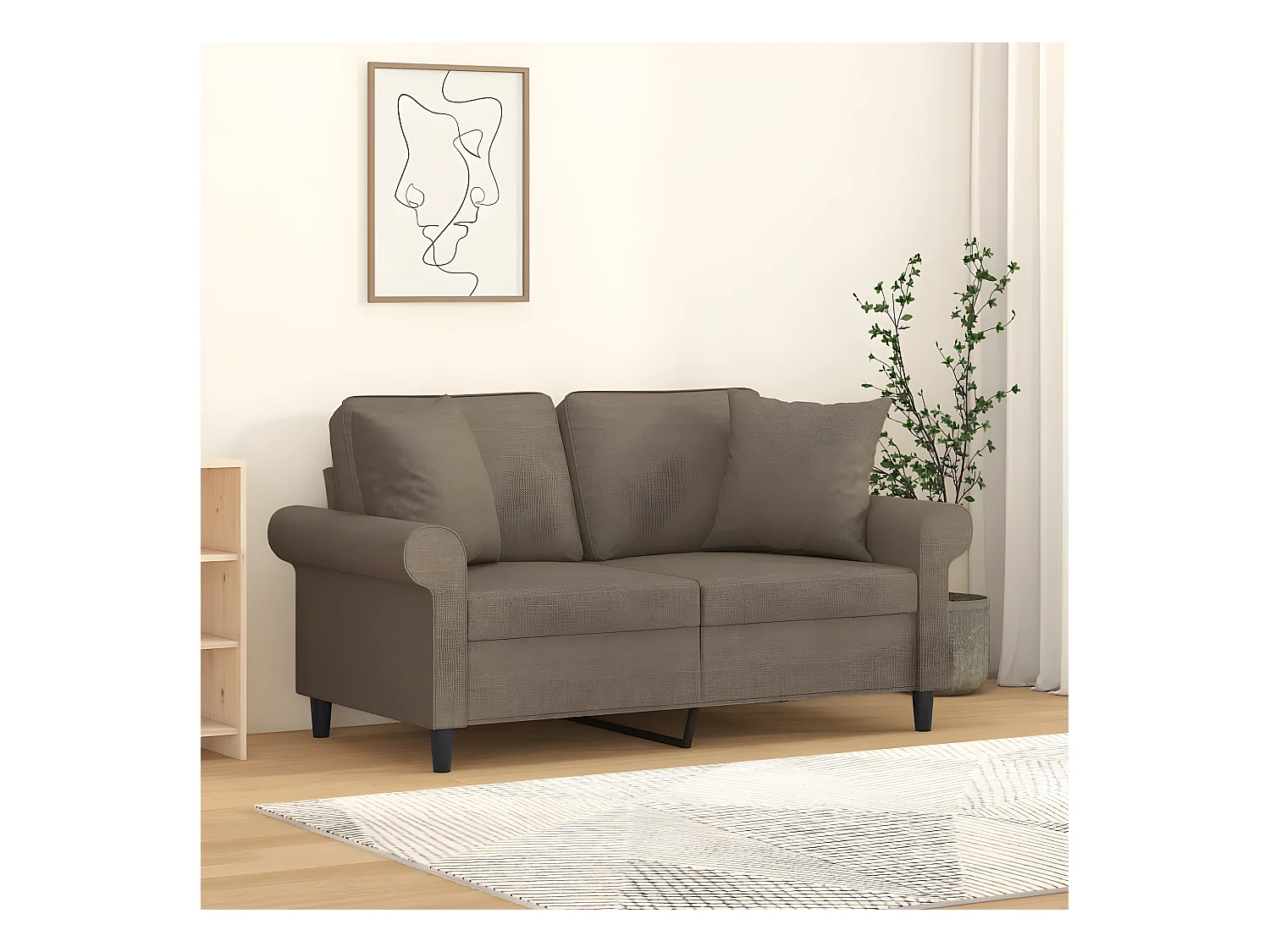 Coussins décoratifs 2 pcs Taupe 40x40 Tissu