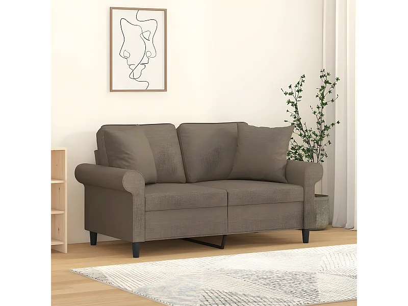 Coussins décoratifs 2 pcs Taupe 40x40 Tissu