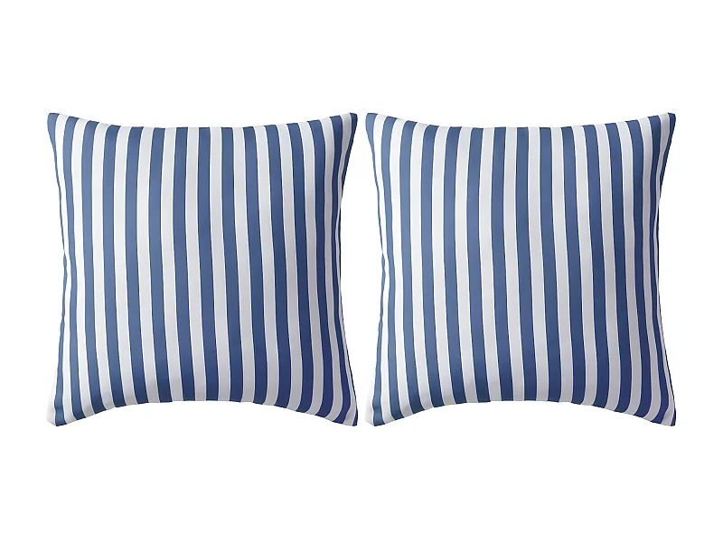Oreiller d'extérieur 2 pcs Impression rayure 45x45 Bleu