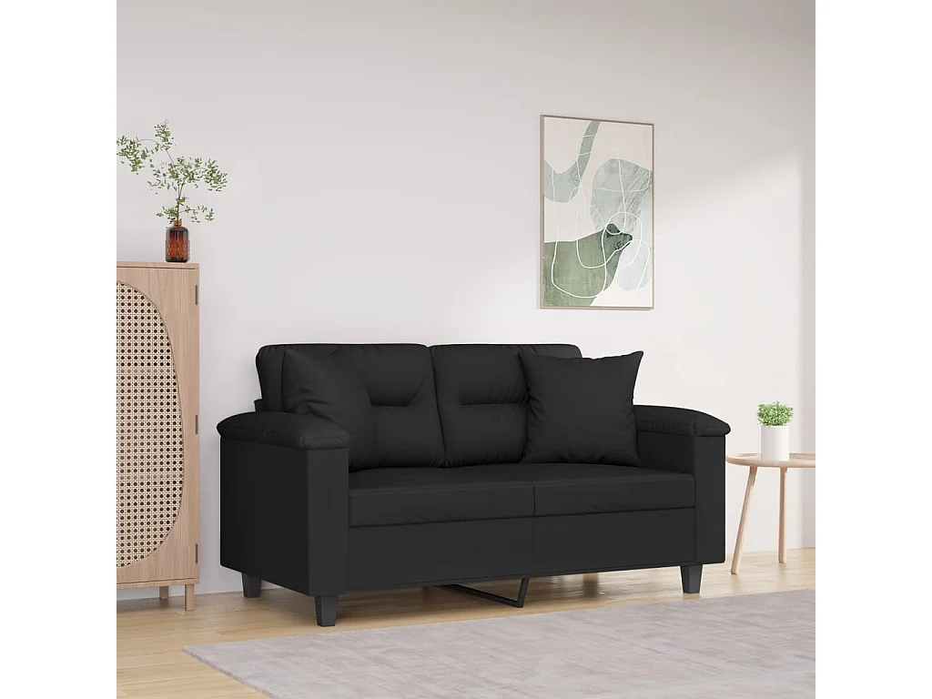 Coussins décoratifs 2 pcs Noir 40x40 Tissu microfibre