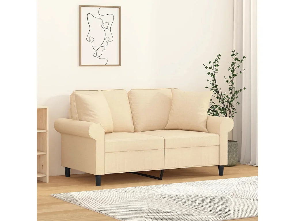 Coussins décoratifs 2 pcs Crème 40x40 Tissu