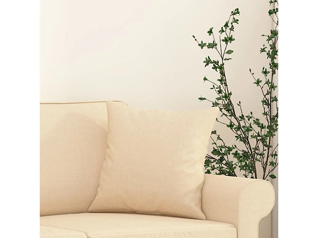 Coussins décoratifs 2 pcs Crème 40x40 Tissu