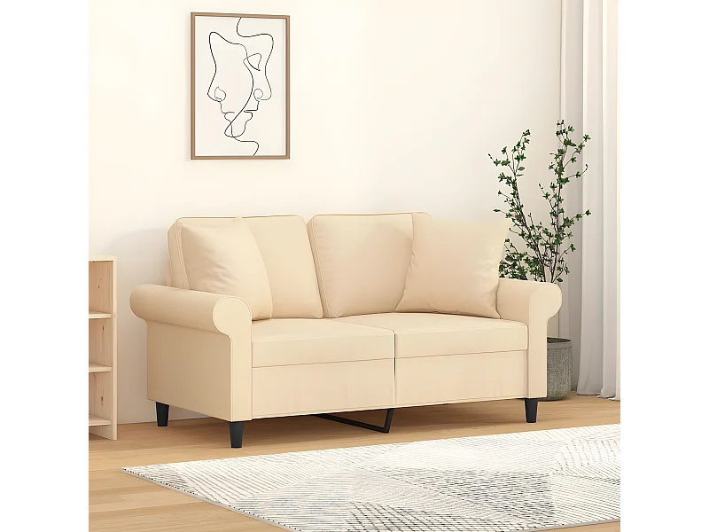 Coussins décoratifs 2 pcs Crème 40x40 Tissu