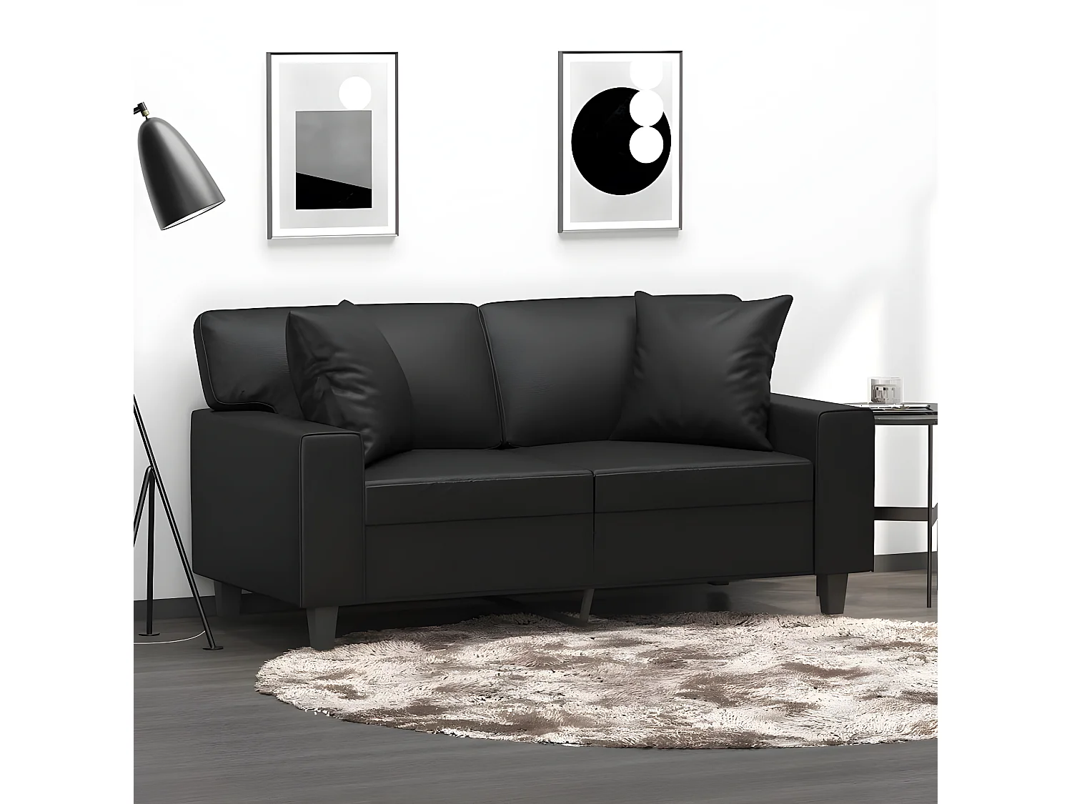 Coussins décoratifs 2 pcs Noir 40x40 Similicuir