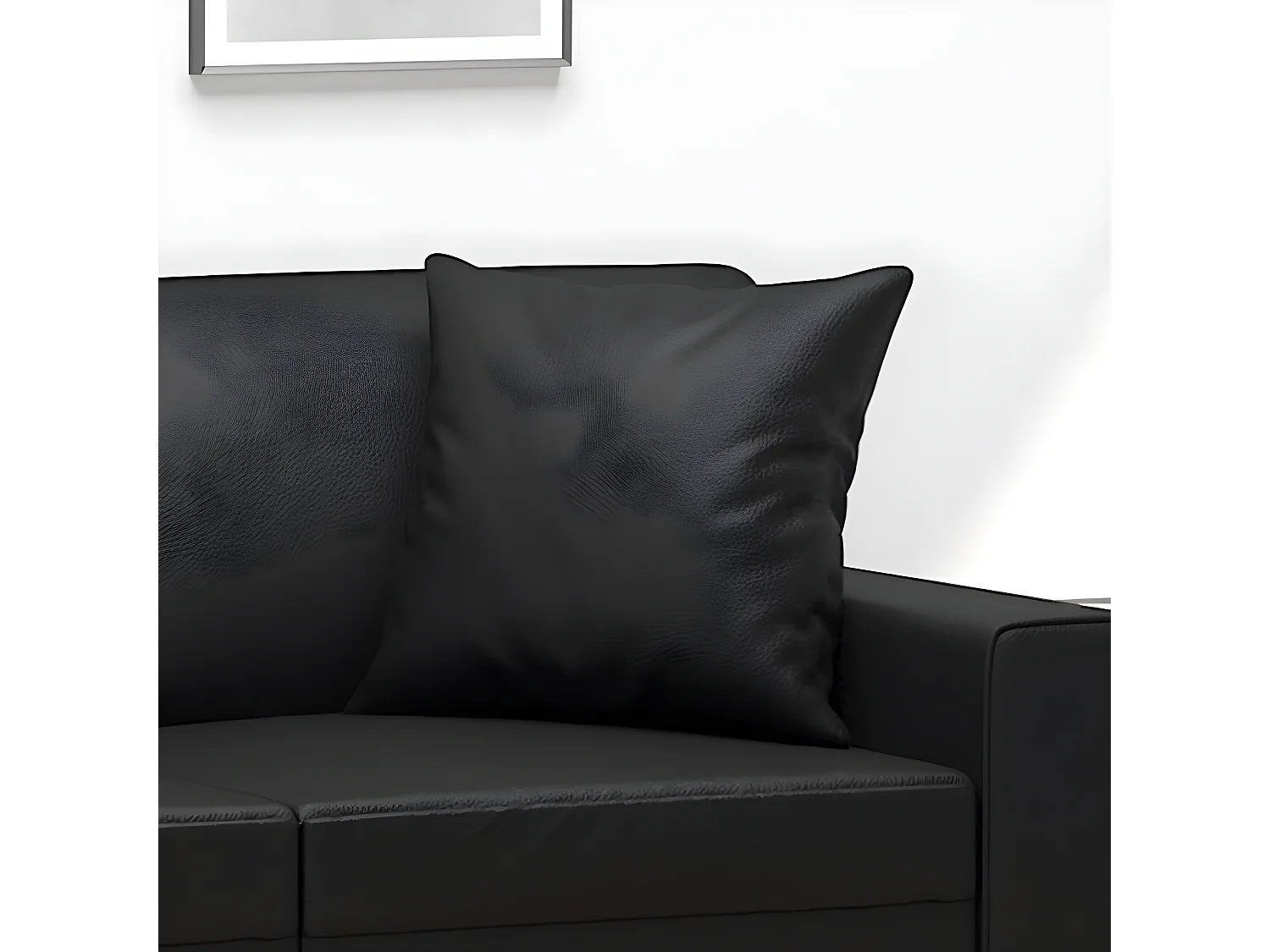 Coussins décoratifs 2 pcs Noir 40x40 Similicuir