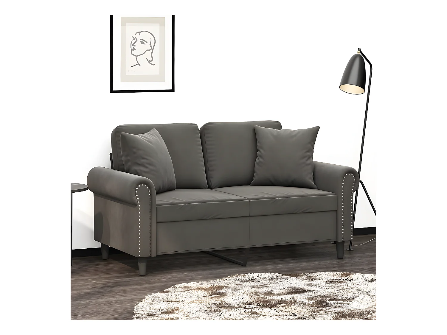 Coussins décoratifs 2 pcs Gris foncé 40x40 Velours