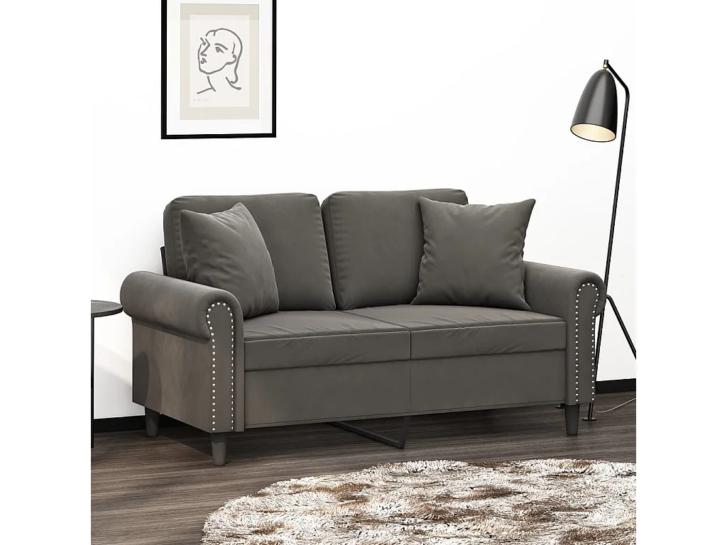 Coussins décoratifs 2 pcs Gris foncé 40x40 Velours