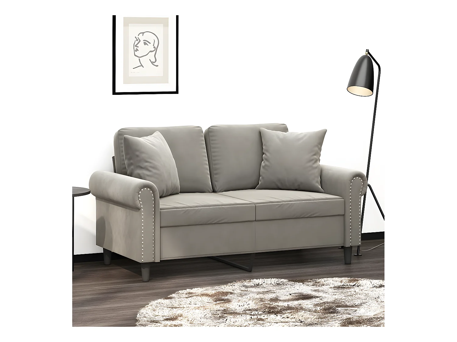 Coussins décoratifs 2 pcs Gris clair 40x40 Velours