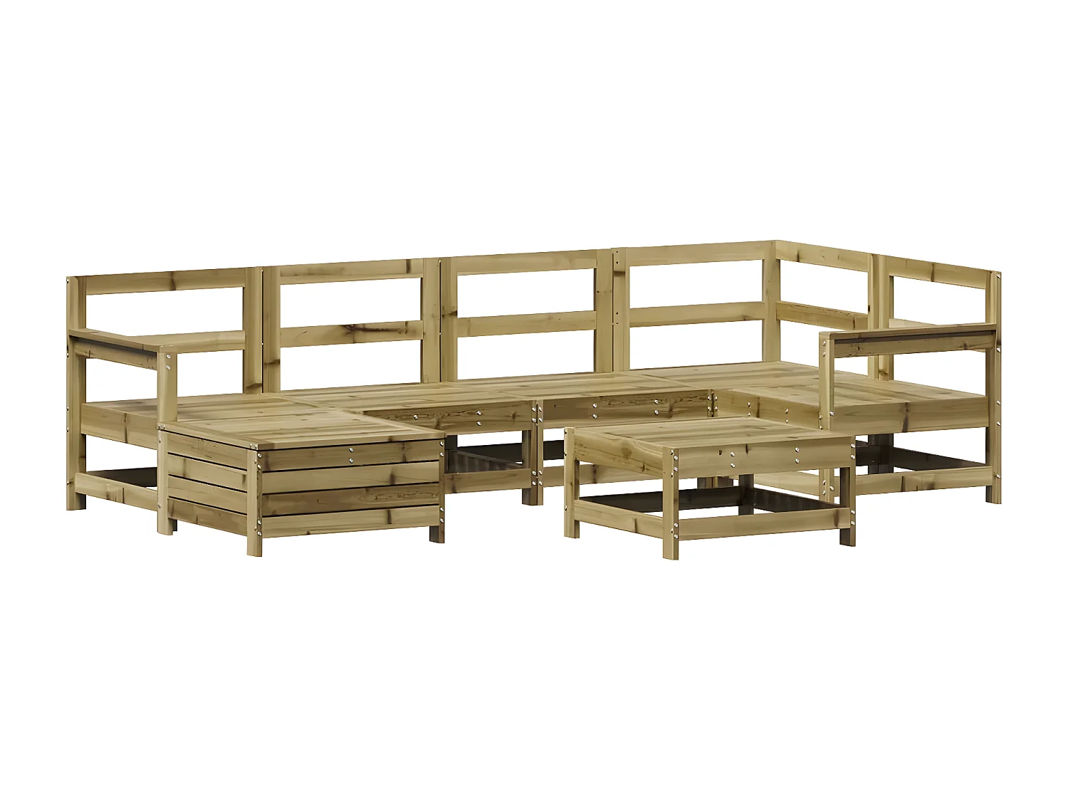 Salon de jardin 7 pcs bois de pin imprégné