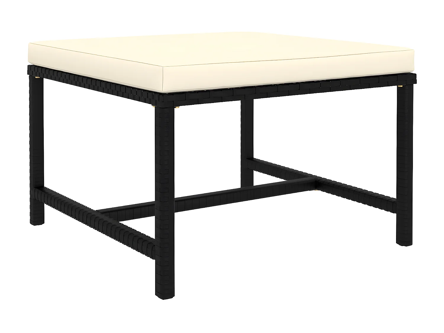 Salon de jardin 6 pcs avec coussins Résine tressée Noir 50