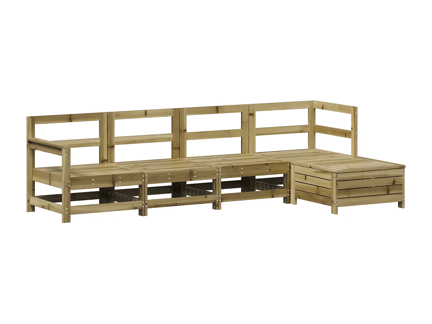 Salon de jardin 5 pcs bois de pin imprégné